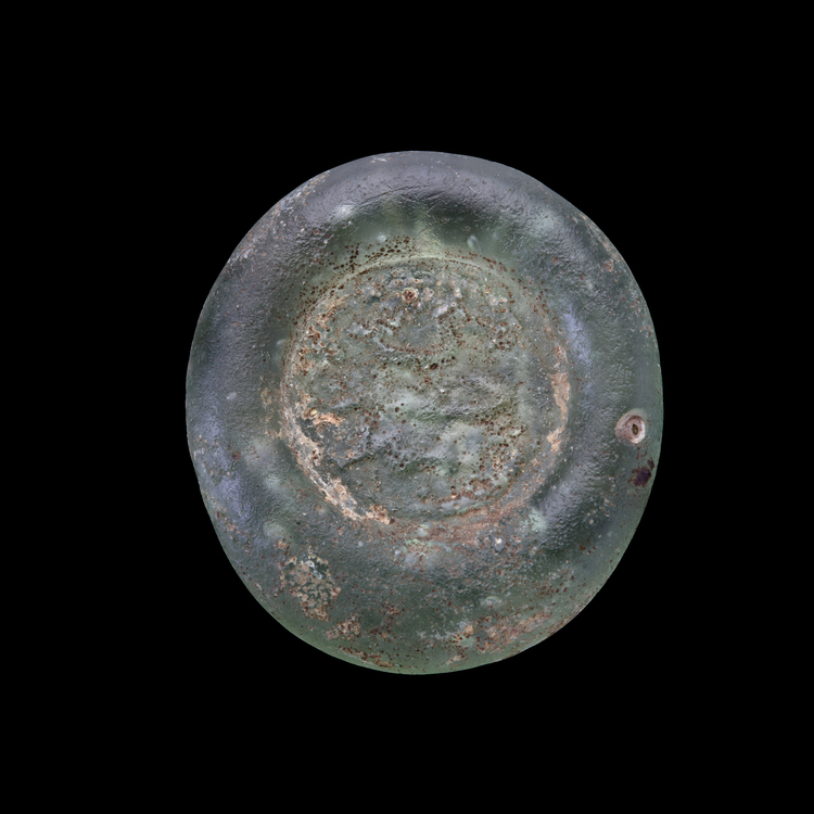 AN EARLY ISLAMIC GLASS WEIGHT OF DOUBLE DIRHAM, 10TH-11TH CENTURY