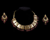 A MUGHAL GEM-SET GOLD NECKLACE, TWO EARRINGS AND A RING, LATE 18TH CENTURY