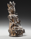 A GILT CHINESE BRONZE FIGURE OF GUANYIN, MING DYNASTY (1368-1644)