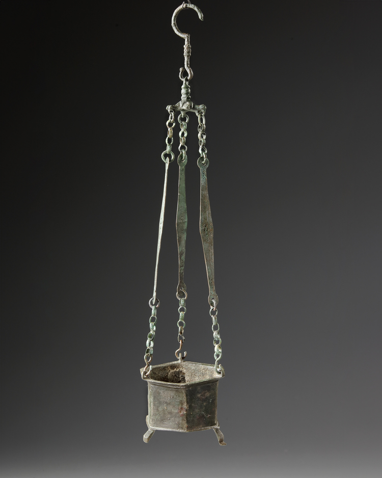 A BYZANTINE BRONZE CENSOR, 6TH-7TH CENTURY AD