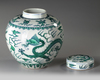 A CHINESE GREEN-ENAMELLED DRAGON JAR, 19TH-20TH CENTURY
