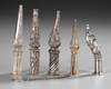FIVE SILVER HOOKAH MOUTHPIECES, PERSO-INDIA, 19TH CENTURY