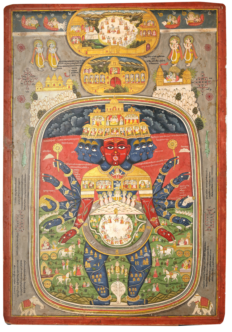 AN ILLUSTRATION OF VISHNU IN HIS COSMIC FORM KOTA, RAJASTHAN, 19TH CENTURY