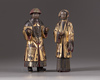 Two gilt wooden figures