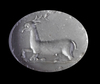 AN AGATE SCARABOID EAST GREEK WITH A STAG, CIRCA 500 BC