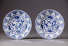 A pair of Chinese blue and white dishes