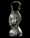 A SILVER BALSAMARIUM WITH THE BUST OF A YOUNG AFRICAN, 1ST CENTURY AD