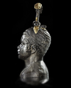 A SILVER BALSAMARIUM WITH THE BUST OF A YOUNG AFRICAN, 1ST CENTURY AD