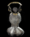 A SILVER BALSAMARIUM WITH THE BUST OF A YOUNG AFRICAN, 1ST CENTURY AD