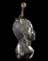A SILVER BALSAMARIUM WITH THE BUST OF A YOUNG AFRICAN, 1ST CENTURY AD