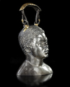 A SILVER BALSAMARIUM WITH THE BUST OF A YOUNG AFRICAN, 1ST CENTURY AD