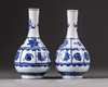 A pair of Chinese blue and white vases