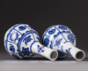 A pair of Chinese blue and white vases