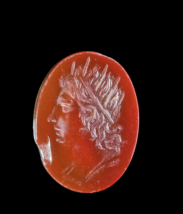 A CARNELIAN INTAGLIO WITH SOL/HELIOS, ROMAN, 1ST CENTURY AD