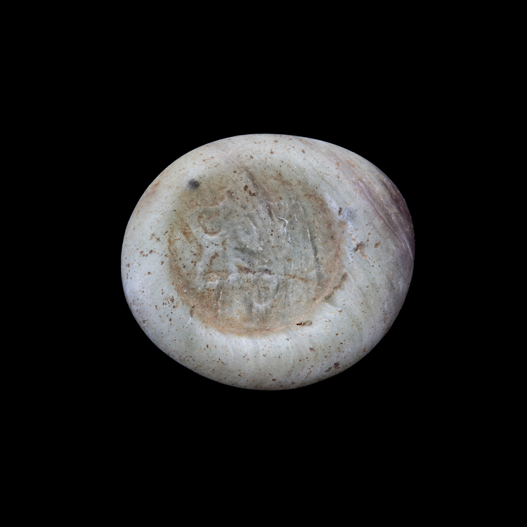 AN EARLY ISLAMIC GLASS WEIGHT OF DOUBLE DIRHAM, 10TH-11TH CENTURY