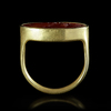 A ROMAN GOLD RING WITH A CARNELIAN INTAGLIO WITH THE PORTRAIT OF A MAN, 1ST BC-AD