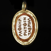 A ROMAN GNOSTIC INTAGLIO SET IN A GOLD MOUNT, 2ND/3RD CENTURY AD