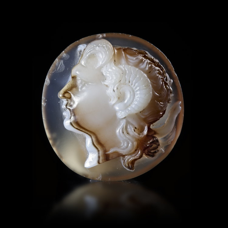 A CAMEO OF ALEXANDER THE GREAT WITH THE HORN OF AMMON, 1ST CENTURY AD Or LATER
