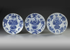 THREE CHINESE BLUE AND WHITE DISHES, KANGXI PERIOD 1662-1722