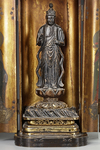 A JAPANESE WOOD LACQUER TRAVELLING SHRINE, ZUSHI, MEIJI PERIOD, 19TH CENTURY
