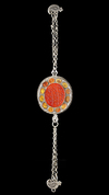 AN AGATE-SET SILVER BRACELET, 19TH CENTURY AD