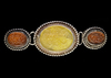 AN AGATE SET SILVER BAZUBAND