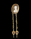 A ROMAN GOLD BROOCH WITH CAMEO AND PENDANTS, 3RD CENTURY AD