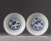 A pair of Chinese blue and white dishes