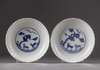 A pair of Chinese blue and white dishes