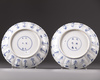 A matched pair of Chinese blue and white 'Joosje te paard' dishes