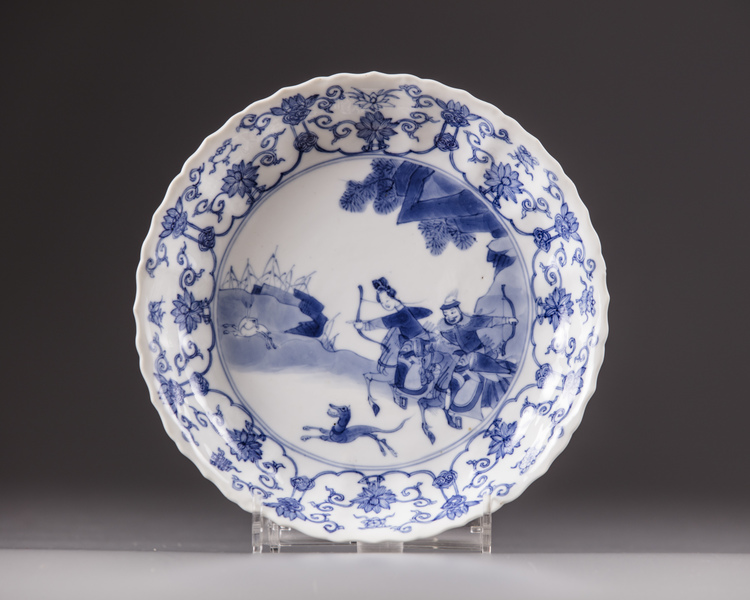 A Chinese blue and white dish