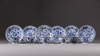 Six Chinese blue and white cups & seven saucers