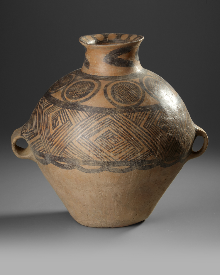 A CHINESE PAINTED POTTERY JAR, NEOLITHIC PERIOD, BANSHAN CULTURE GANSU ...