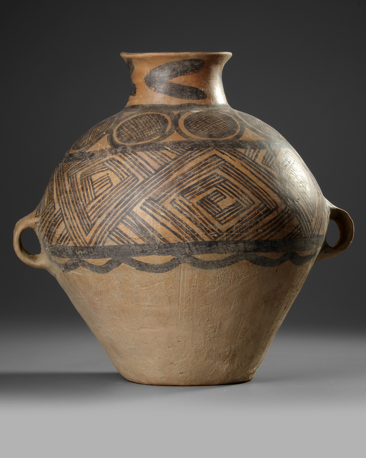 A CHINESE PAINTED POTTERY JAR, NEOLITHIC PERIOD, BANSHAN CULTURE GANSU ...