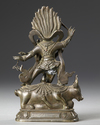 TWO SINO-TIBETAN BRONZE FIGURES, 19TH CENTURY