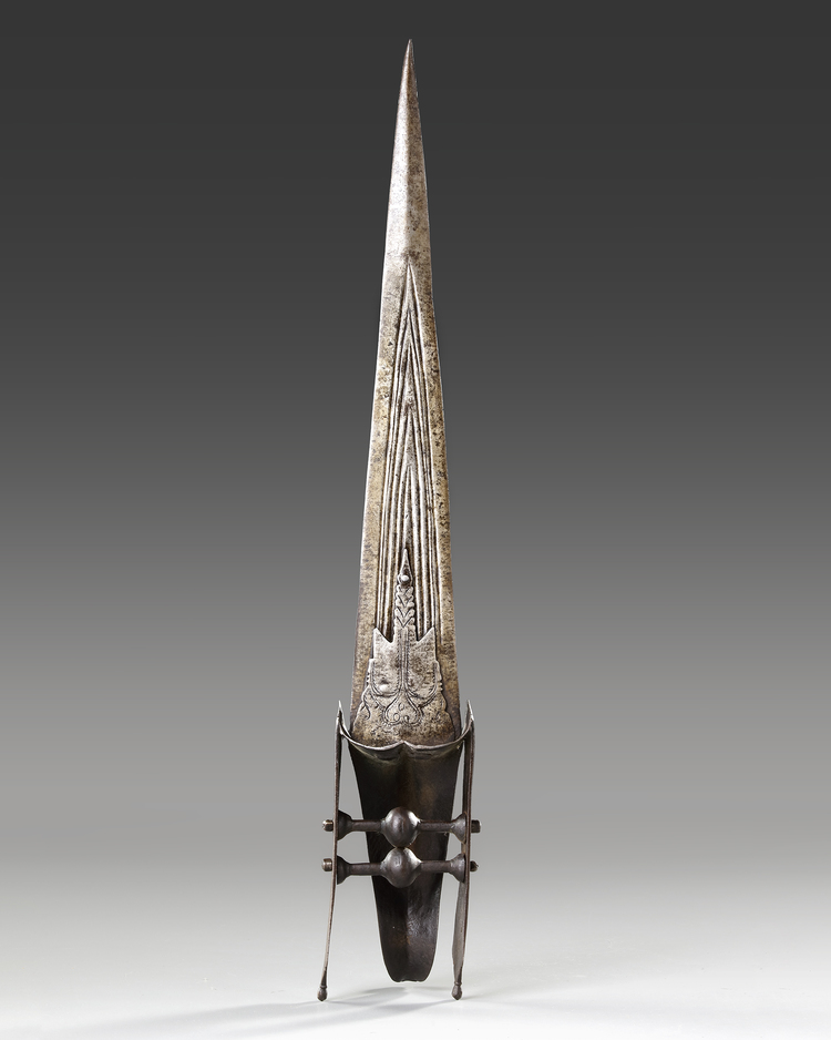 A LARGE INDIAN DAGGER (KATAR), SOUTH INDIA, 19TH CENTURY