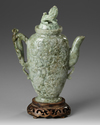 A CHINESE PALE JADE TEAPOT WITH COVER, 20TH CENTURY