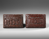 TWO CHINESE CARVED CINNABAR LACQUER  BOXES AND COVERS, 20TH CENTURY