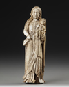 A BONE CARVED FIGURE OF THE VIRIGN AND CHILD,17TH CENTURY