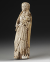 A BONE CARVED FIGURE OF THE VIRIGN AND CHILD,17TH CENTURY