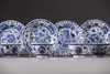 Six Chinese blue and white cups & seven saucers