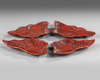 FOUR JAPANESE  LACQUERED BUTTERFLY-SHAPED DISHES,19TH CENTURY