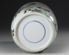 A CHINESE FAMILLE-VERTE ROULEAU VASE, QING DYNASTY (1644-1911)