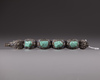 A silver filigree bracelet with Turquoise inlay