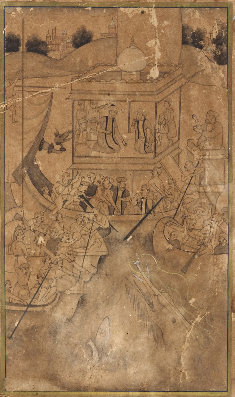 MUGHAL RIVER PROCESSION SCENE, INDIA, 18TH CENTURY