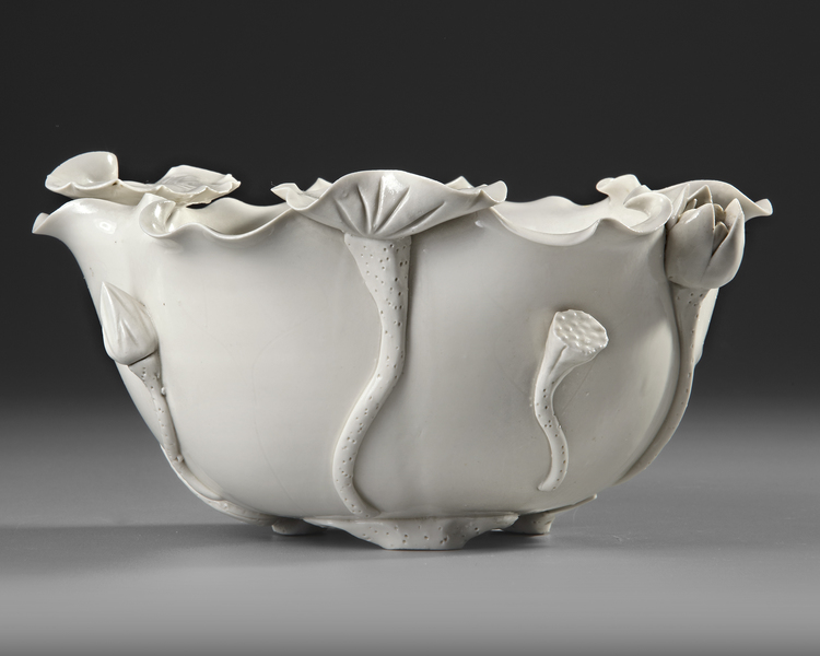 A CHINESE DEHUA 'LOTUS' BOWL, QING DYNASTY (1644-1911)