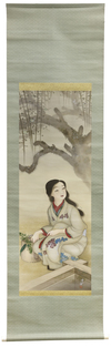 A JAPANESE SCROLL DEPICTING A YOUNG LADY, 19TH CENTURY