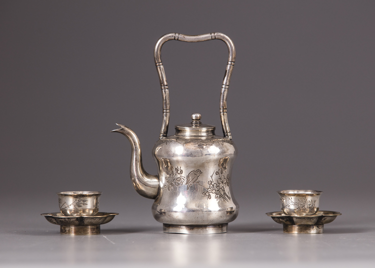 A silver tea-set