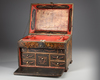 A PERSIAN WOODEN CHEST WITH DRAWERS, CIRCA 1800