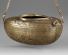 A FINE QAJAR ENGRAVED BRASS KASHKUL, PERSIA 19TH CENTURY